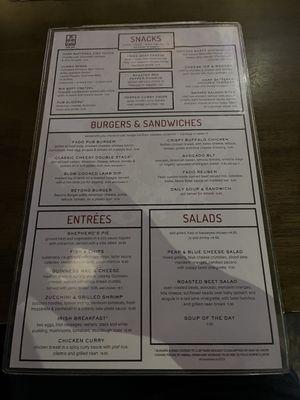 Food menu