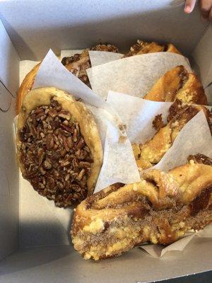 Pecan danish and cinnamon twists