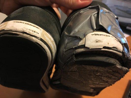 One of these "Converse" literally fell apart after just 45 days.