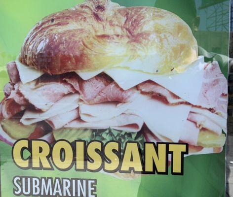 Submarine croissant sandwich