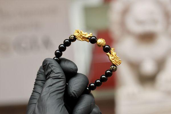 24K dragon bracelets, anyone? Back at it with the black and gold!