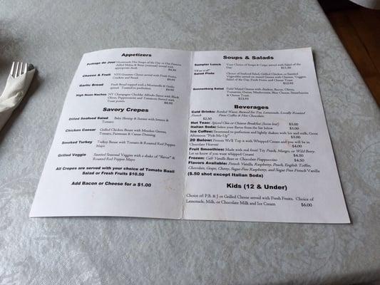 Summer 2015 Menu