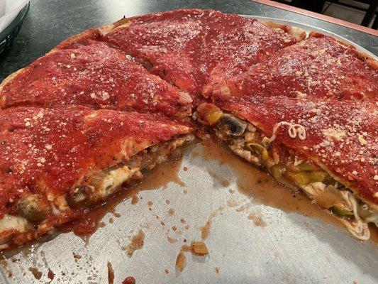 Deep dish pizza