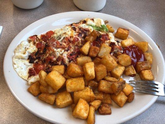 Avocado Tomato omelette