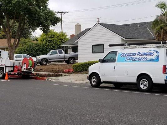 Jetting Roots out of Sewer Main