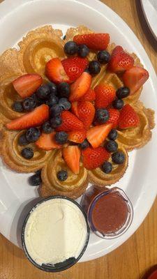 Waffle w/ Strawberries & Blueberries