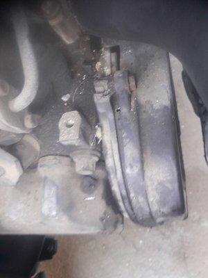 Passenger side view of timing belt cover and it is a quarter or  eighth inch off as well