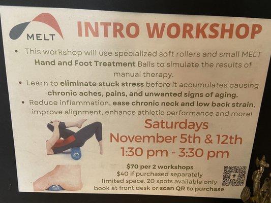 They have workshops available