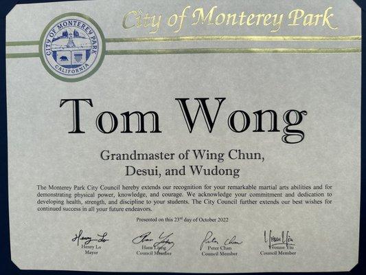 Monterey Park city recognition awarded