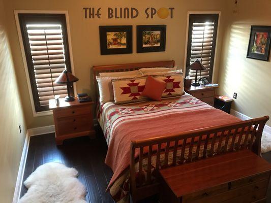 Custom Stained Solid American Hardwood Plantation Shutters