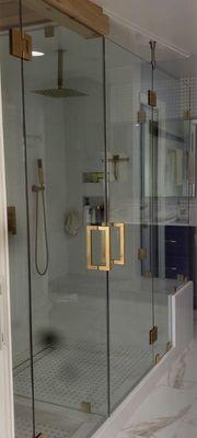 Shower enclosure and steam unit combined