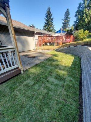 New retaining wall, and sod!