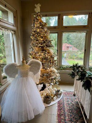 Holiday decor - an angel on the Sleeping Porch