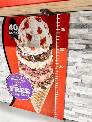 Kids under 40" get a free mini cone with mini scoop of choice!