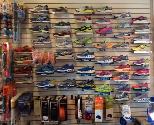 Sacony, Hoka, Brooks, Asics, Zoot and Mizuno are our primary running shoe brands