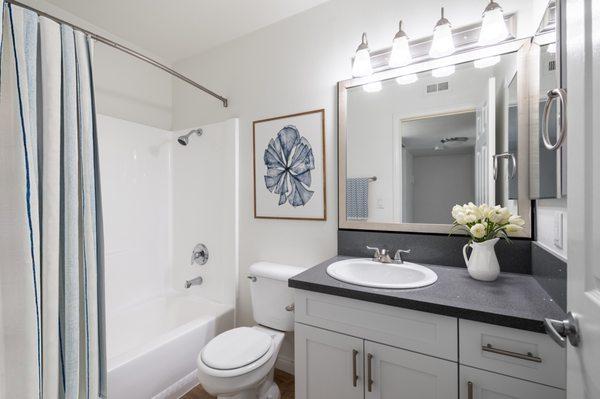 Interior space in The Village at South Coast Apartment Homes in Costa Mesa, California.