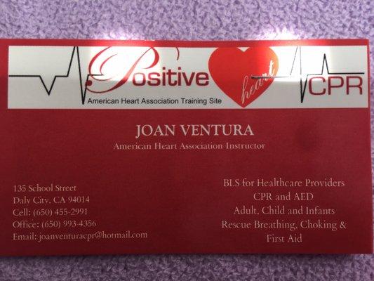 Joan's business card