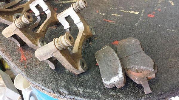 These brake pads definitely needed to be replaced!