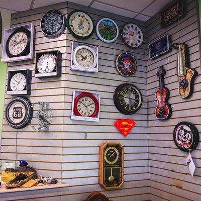 Huge selection of wall clocks. Wants additional selection ask for our catalogs.