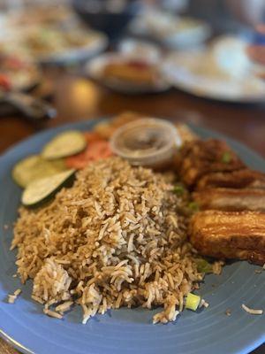 Fried pork belly and garlic rice