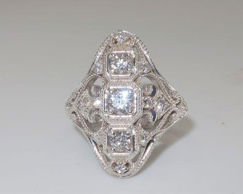 Victorian Style Diamond Rings 3/4cttw