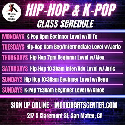 Hip-Hop and K-Pop Classes