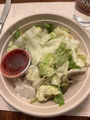 Custom grain bowl (all the toppings and grains are under the lettuce)