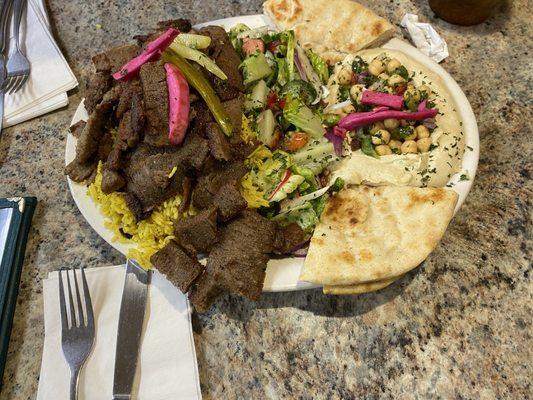 Lamb shawarma dinner