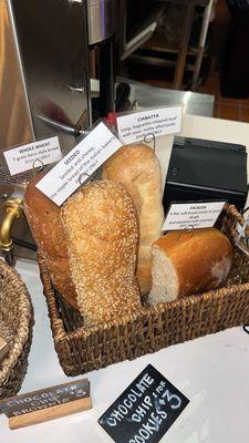 4 types of bread to choose from