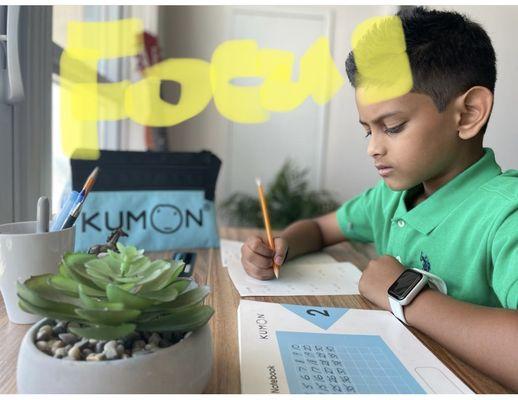 Kumon students possess effective focus skills, and we're here to assist you in developing them. We can support you!