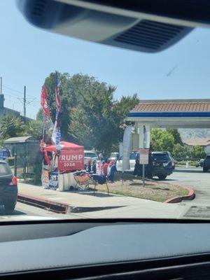 Outside of the gas station