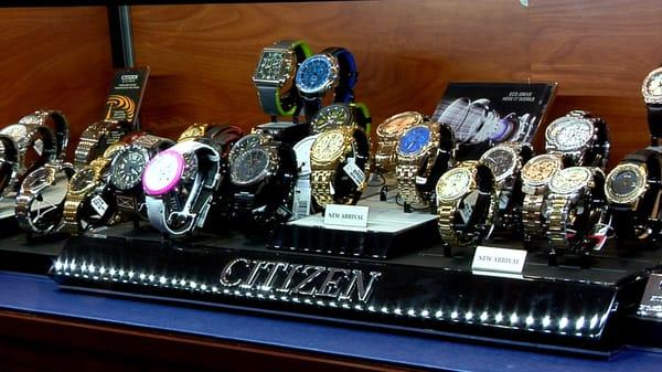 We carry new and pre-owned watches, like Citizen, Rolex and more.