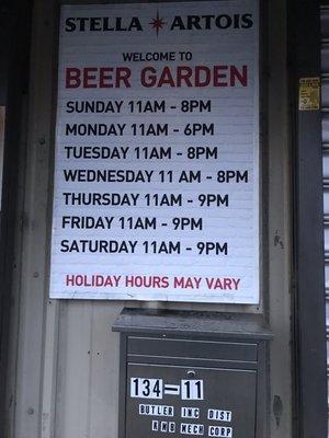 Beer-topia hours...