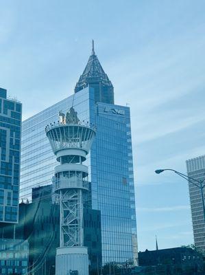 Olympic Flame and the Bank of America building