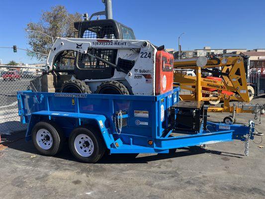 Take a bobcat with a dump trailer!