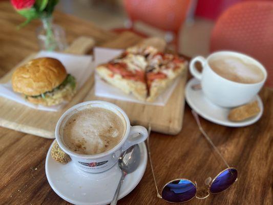 Focaccia Tomato & Onions  Pan Brioche VEGETARIAN - NEW - Stracchino, mushrooms, arugula Espresso - Double Espresso Latte - Regular Latte