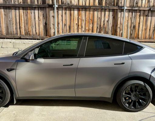 Full vehicle wrap in satin dark gray