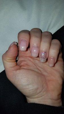 Powder gel over my real nails for natural look.