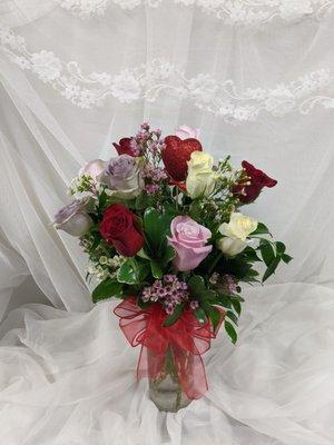 Valentine dozen roses