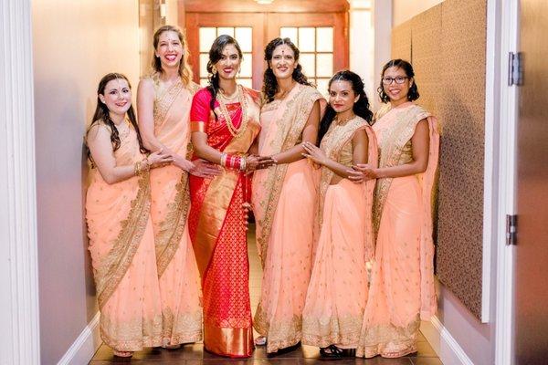 Bridesmaids custom made saris