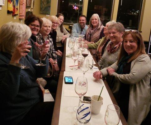 Wine glass painting party