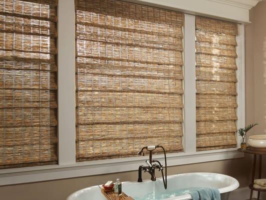 Hunter Douglas Provenance Hobbled Roman Woven Wood in Rancho Mission Viejo and San Juan Capistrano, CA