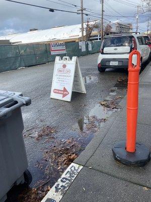 sandwich board on the street