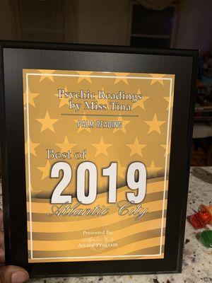 Psychic Readings by Miss Tina 
Voted "BEST OF 2019"