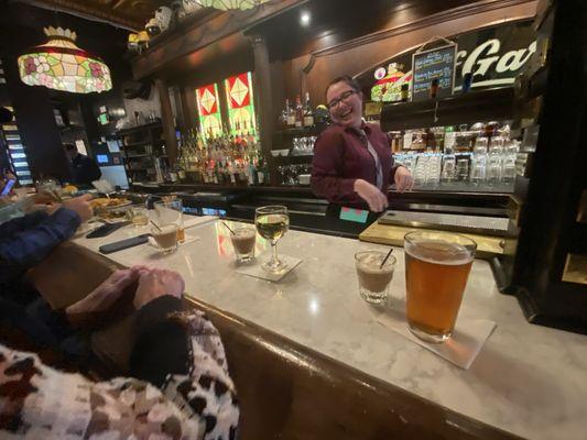 Aviator lager, Coffee shooters, best bartenders south of 14th street, great friends on a snowy wintry day...Cheers!