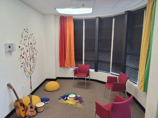 Music therapy room set up for My Little Love & Me