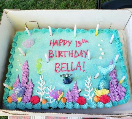 Mermaid Themed Pull-Apart Cupcake Cake For Bella's Birthday!!  BIG SPLASH!!  ;D