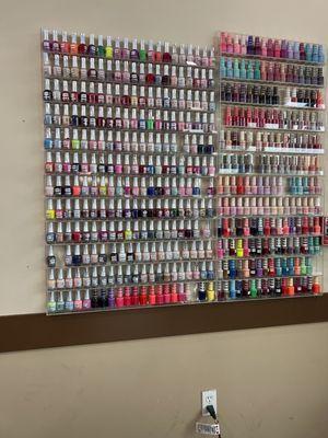 Wall of nail polishes