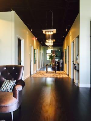 Hallway to individual spa rooms