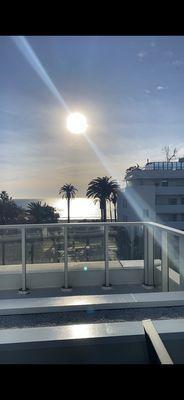 Rooftop view (sunset over the water in the winter months)